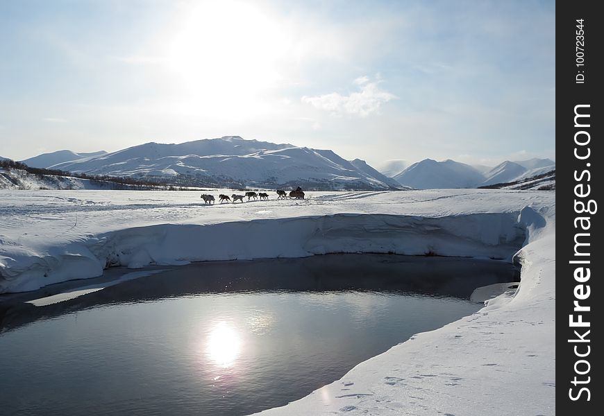 Snow, Winter, Freezing, Glacial Lake