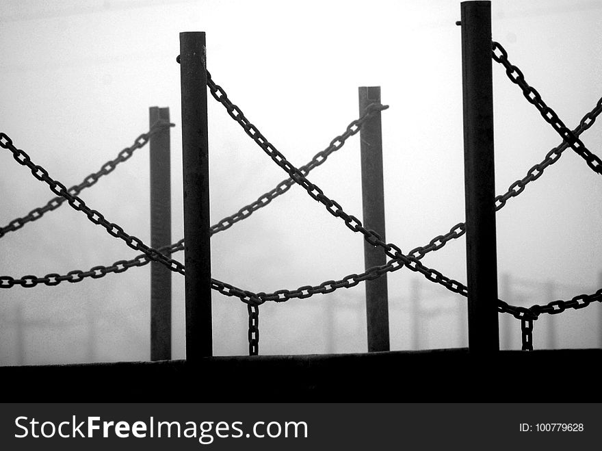 Wire Fencing, Black And White, Monochrome Photography, Structure