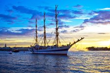 Frigate On Neva River Royalty Free Stock Photography Frigate On Neva River Royalty Free Stock Photography