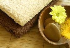 Spa Composition. Towels And Stones Stock Images Spa Composition. Towels And Stones Stock Images