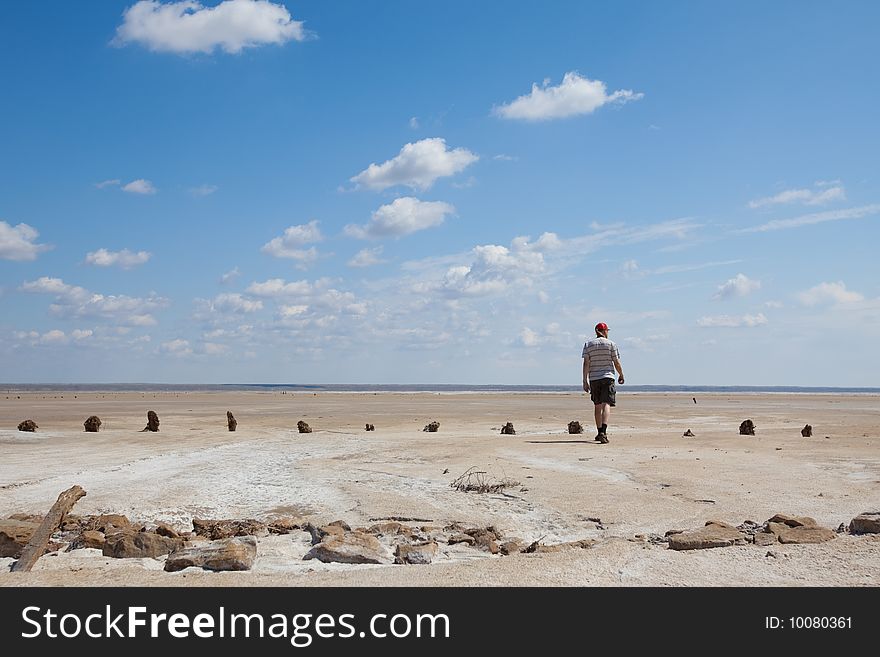 Saline Baskunchak, sky and clouds