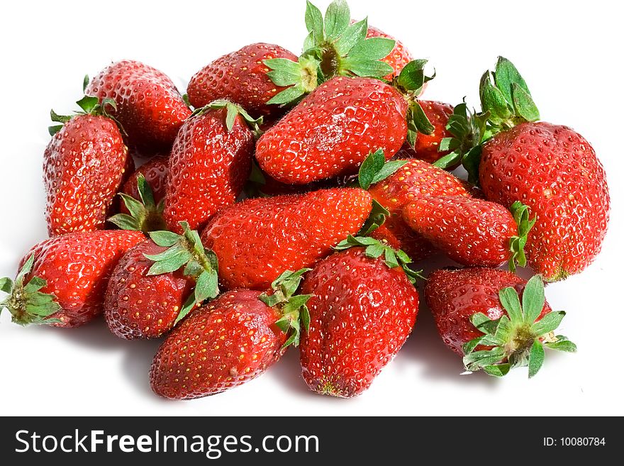 Fresh strawberries isolated on white background. Fresh strawberries isolated on white background