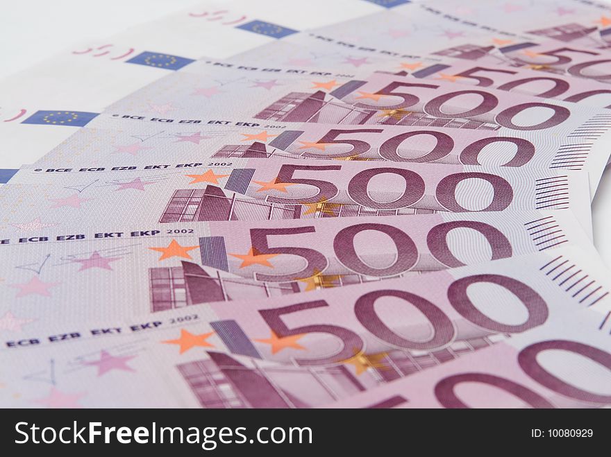 The some euro banknotes