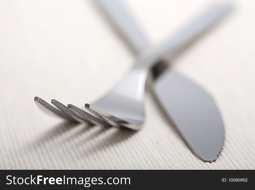 Macro of fork and knife