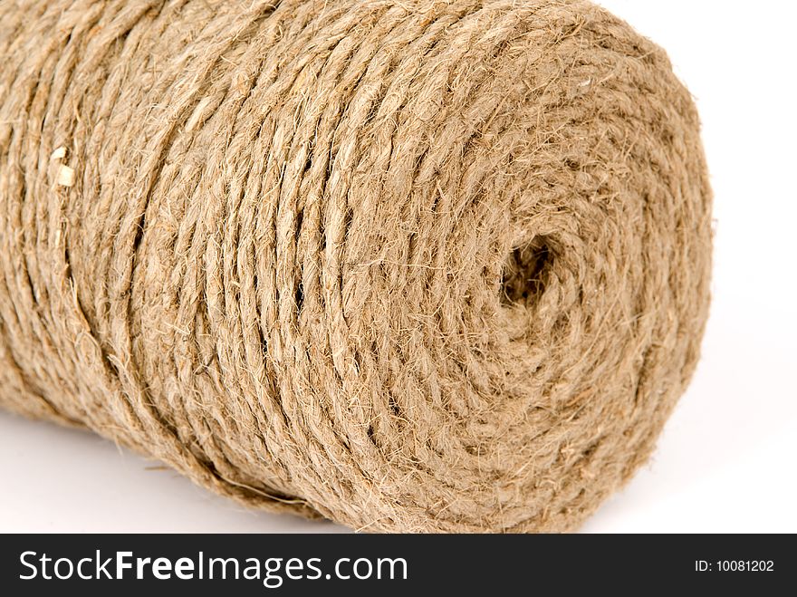 Closeup rope isolated on white background