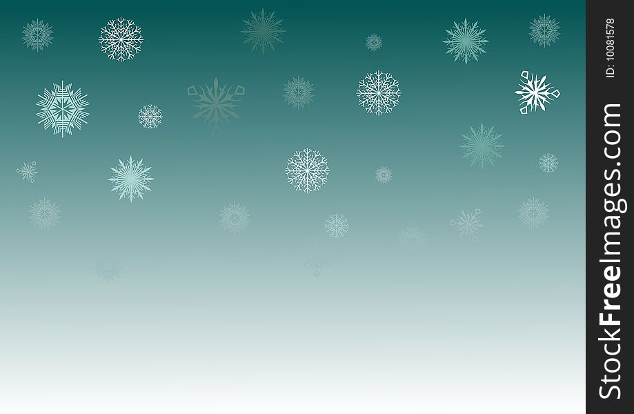 Illustration blue and white snowflake background