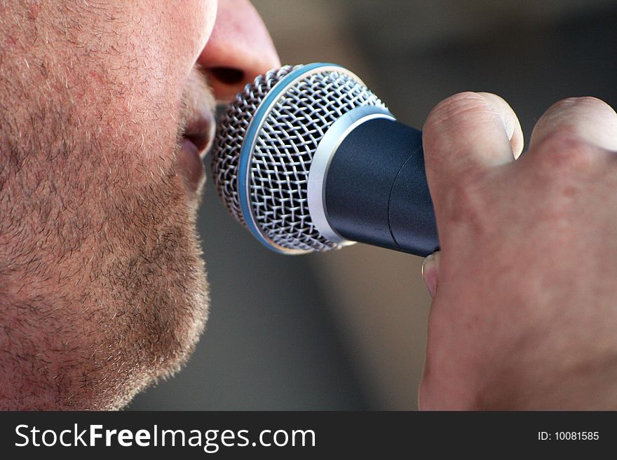 Close up of a male singer