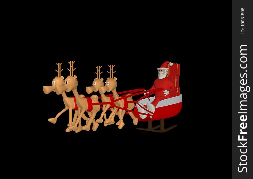 Santa Claus With Reindeer