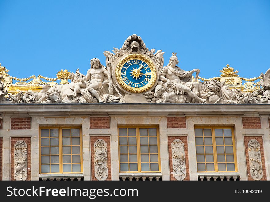 Classical Paris royal building exterior in palace. Classical Paris royal building exterior in palace