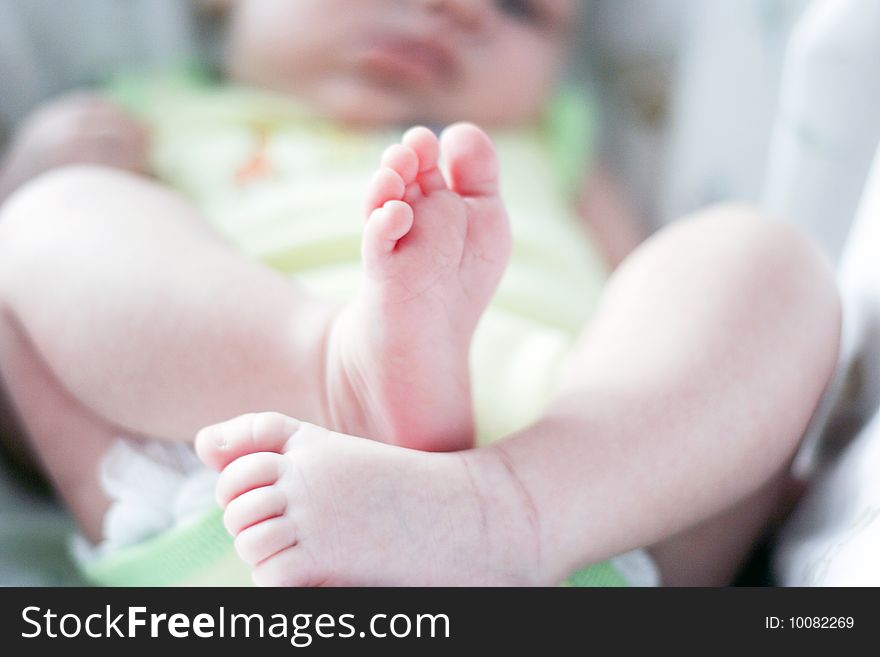 A newborn baby's little feet