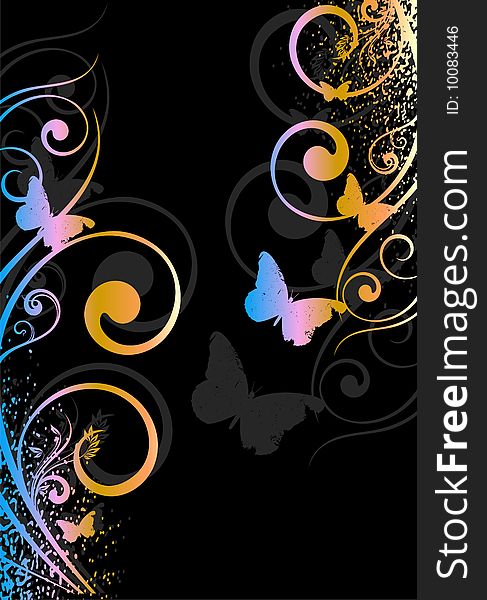 Vector card with butterfly