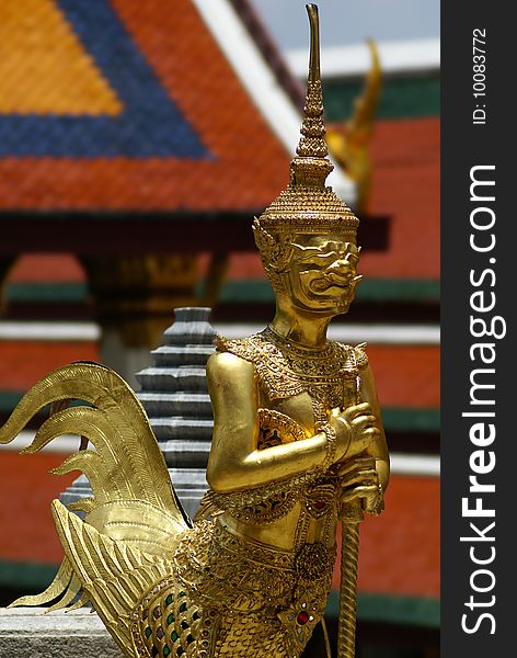 Golden Thai Angel Statue