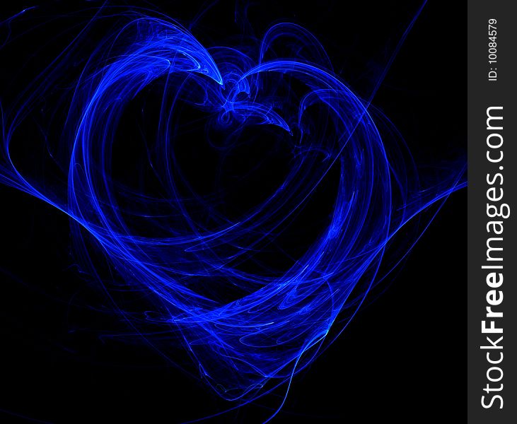 Abstract blue flame heart