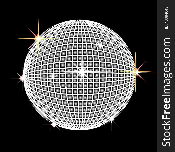 Illustration of a Disco reflector ball