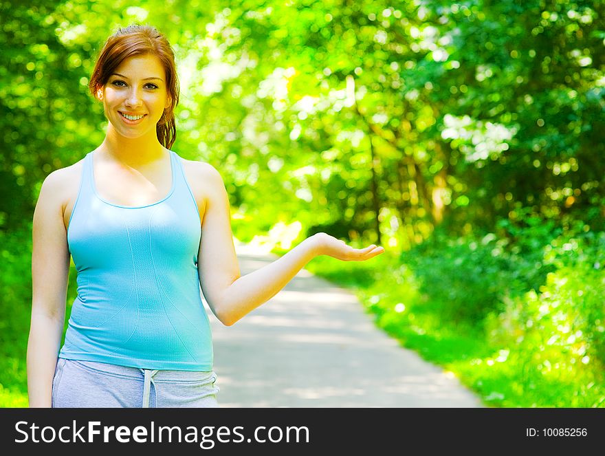 Young woman exercising, from a complete series of photos. Young woman exercising, from a complete series of photos.