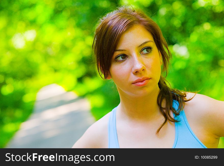 Young woman exercising, from a complete series of photos. Young woman exercising, from a complete series of photos.