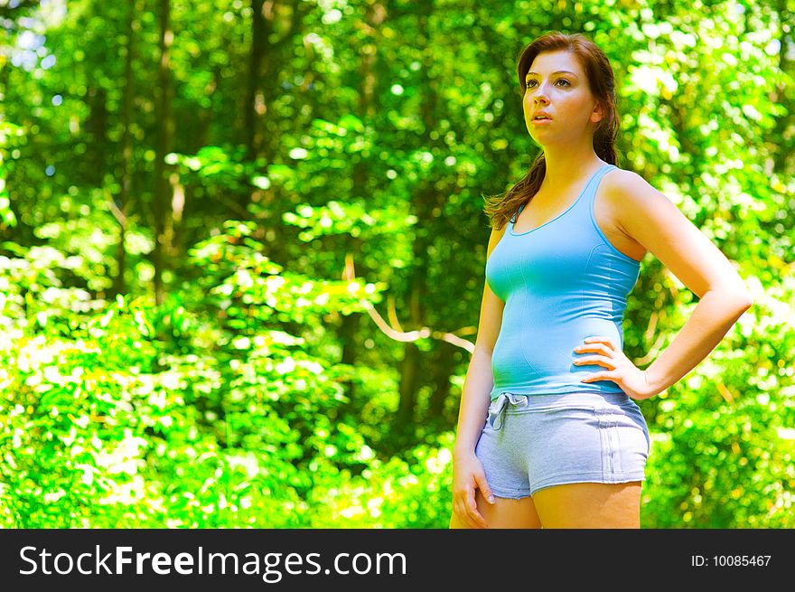 Young woman exercising, from a complete series of photos. Young woman exercising, from a complete series of photos.