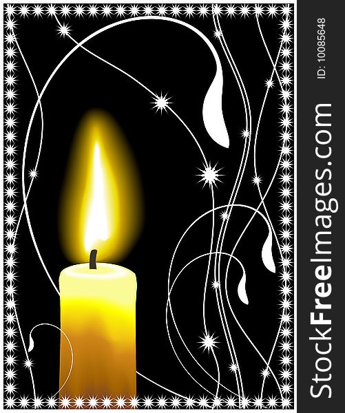 Vector candle with abstract elements. Vector candle with abstract elements