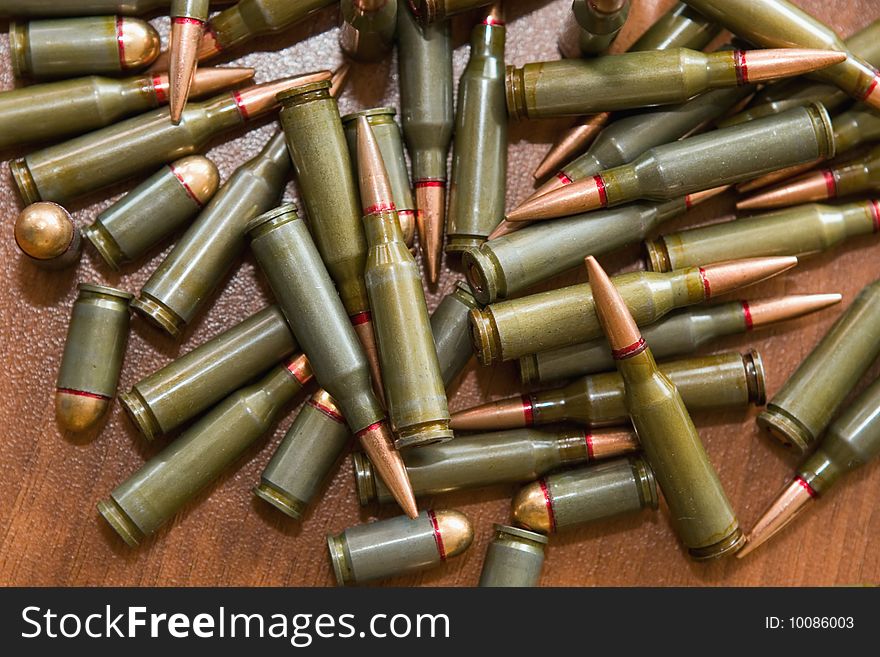 Ammunition of a rifle and bullet for a pistol. Ammunition of a rifle and bullet for a pistol.