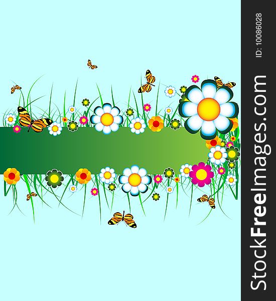 Colorful floral background with place for your text