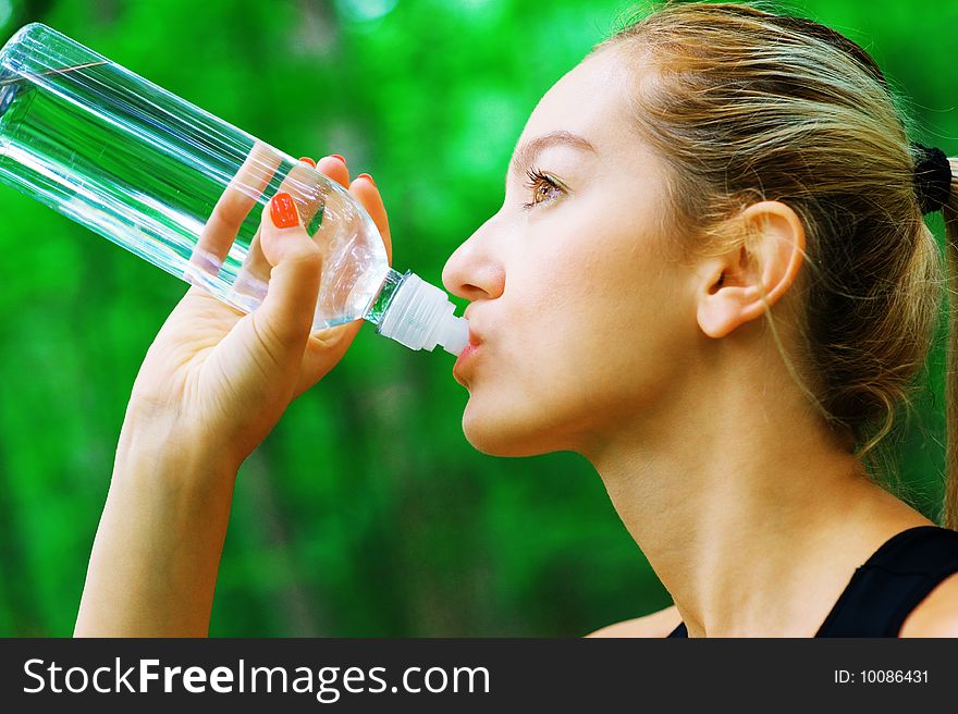 Blonde Woman Exercising