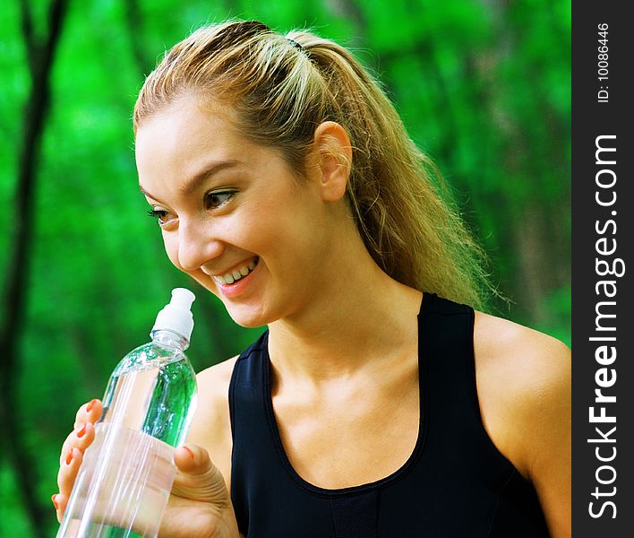 Blonde Woman Exercising