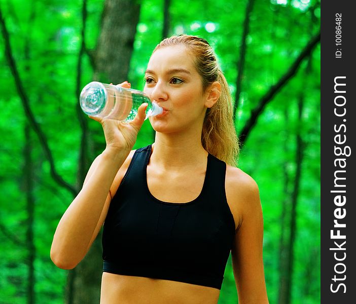 Blonde Woman Exercising