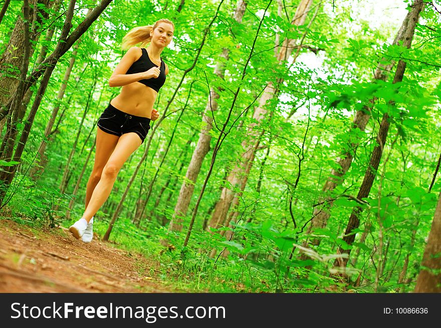 Blonde Woman Exercising