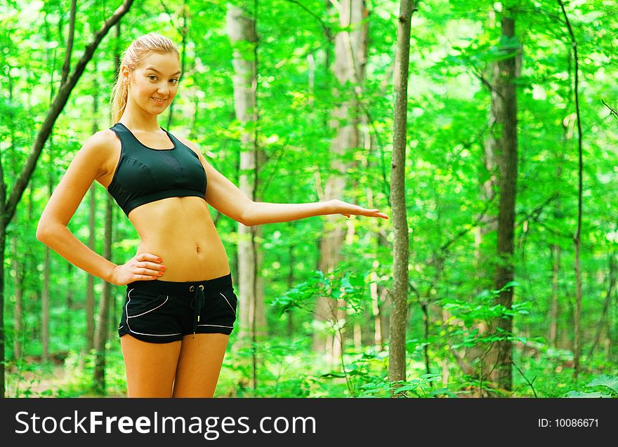 Blonde Woman Exercising