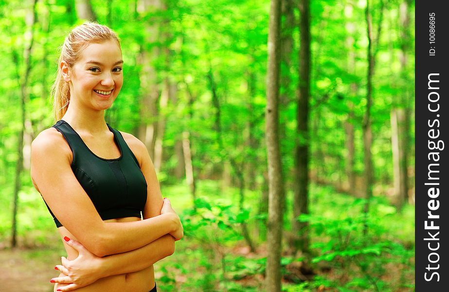 Blonde Woman Exercising