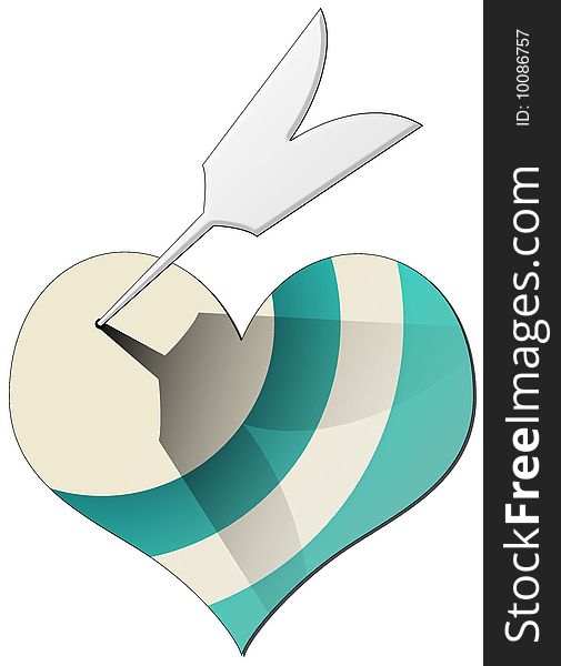 Illustration of a coloured heart with an arrow inside, perfect for love concept. Illustration of a coloured heart with an arrow inside, perfect for love concept.