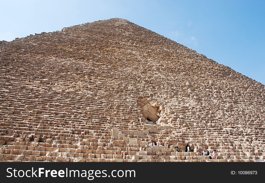 Great egyptian pyramid and blue sky