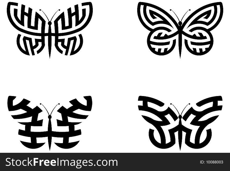 Vector illustration of Abstract Butterflies