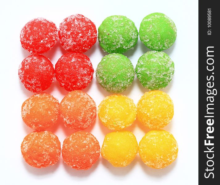 Colorful 	
Candy as white background.