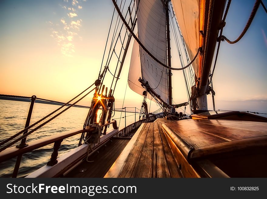 Sailing Ship, Sky, Sea, Tall Ship