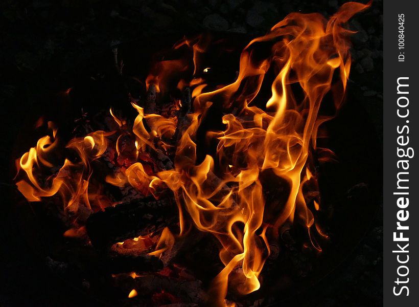 Flame, Fire, Heat, Bonfire