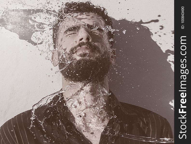 Hair, Photograph, Water, Facial Hair