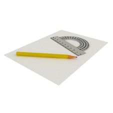 3D Protractor Isolated On White. Stock Images 3D Protractor Isolated On White. Stock Images