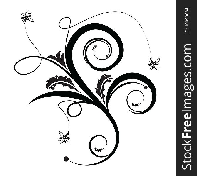 Floral abstract design element. vector