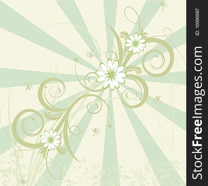 Floral abstract design element. vector