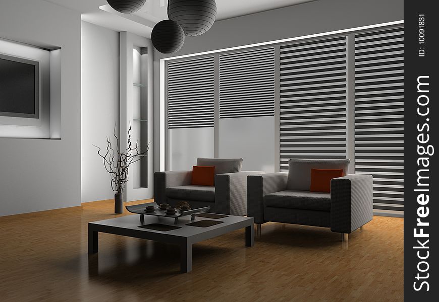 Interior of living room 3D