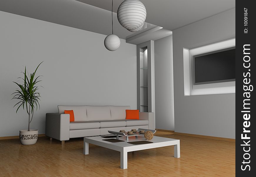 Interior of living room 3D