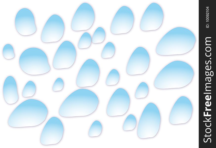 Background of blue water drops