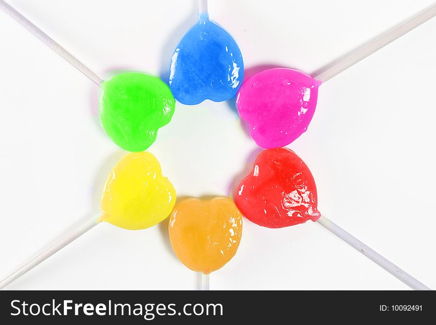 Colorful lollipop in group isolated