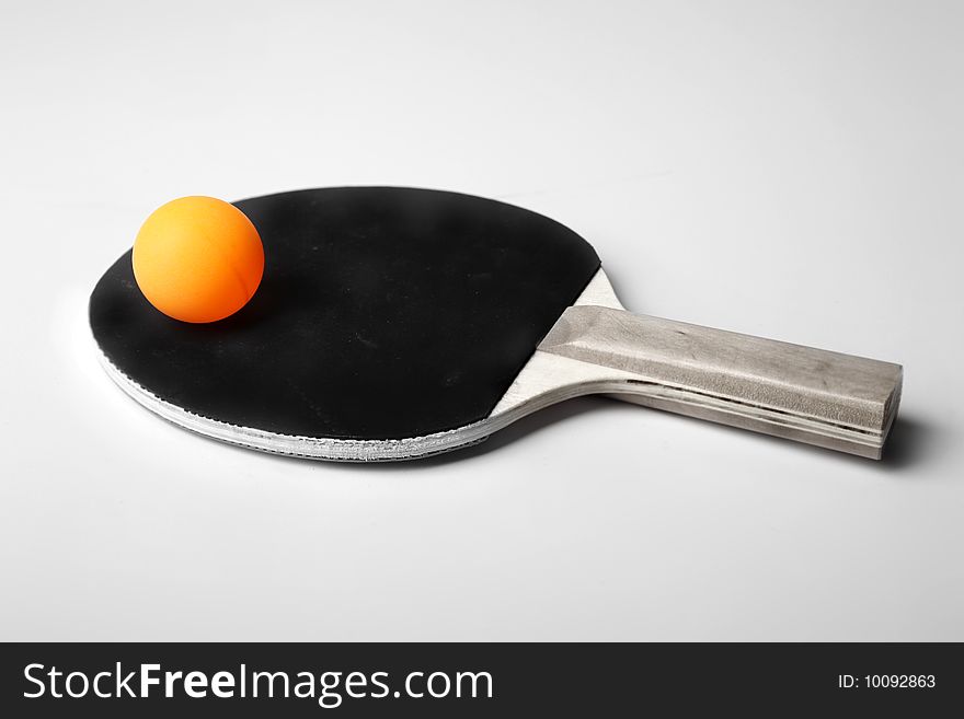 Tennis table racket with ball. Tennis table racket with ball