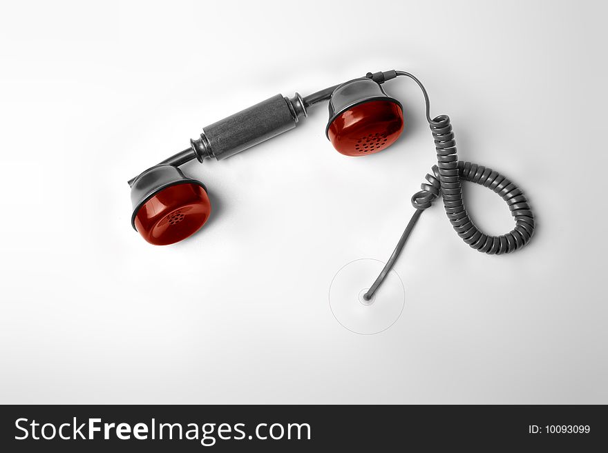Antique telephone horn isolated on the background