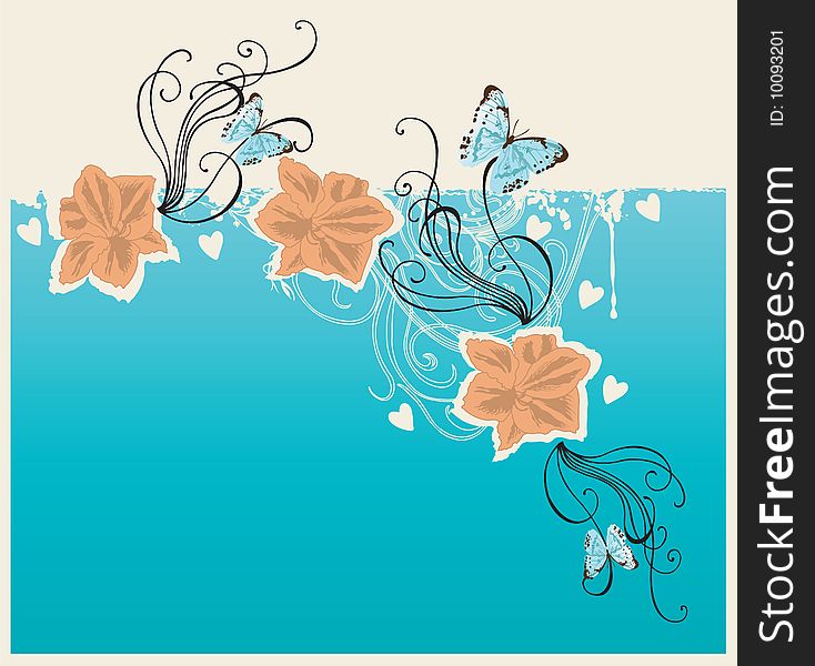 Illustration of a floral background