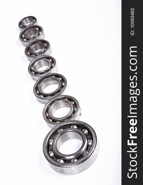 Ball bearing on white background