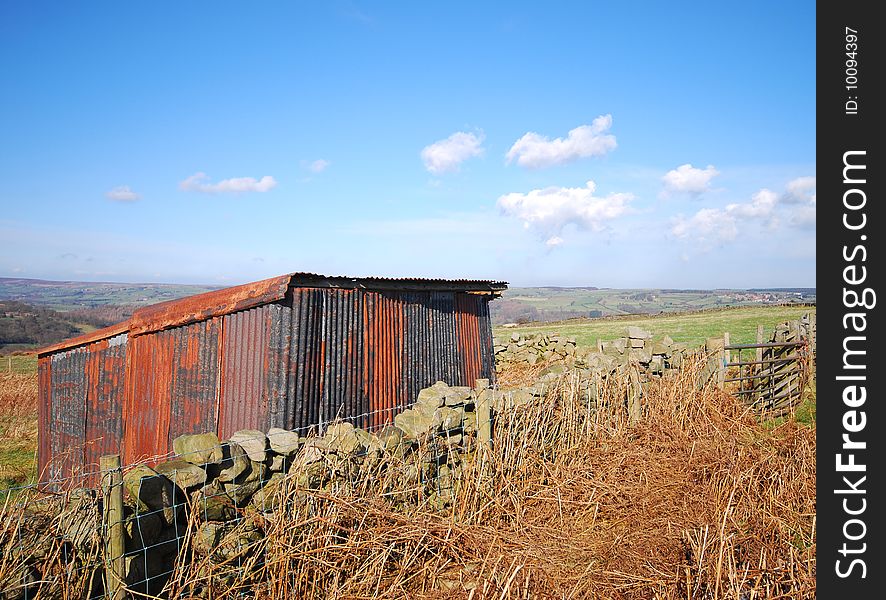 Rusty Iron Shed In Yorkshire Moors