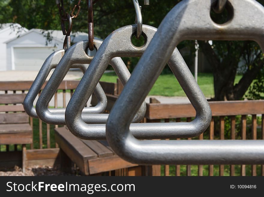 A set of Climbing Rings at the Park.